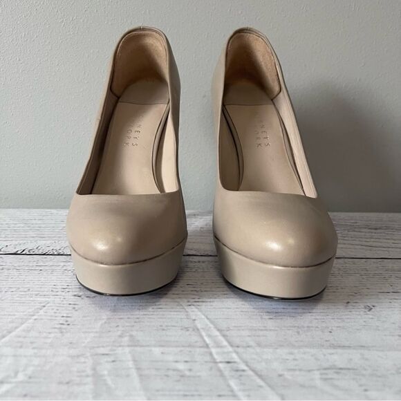 Barney's New York Leather Stiletto Platform Heels Size 10 - Picture 1 of 7